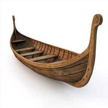 Viking wooden long boat