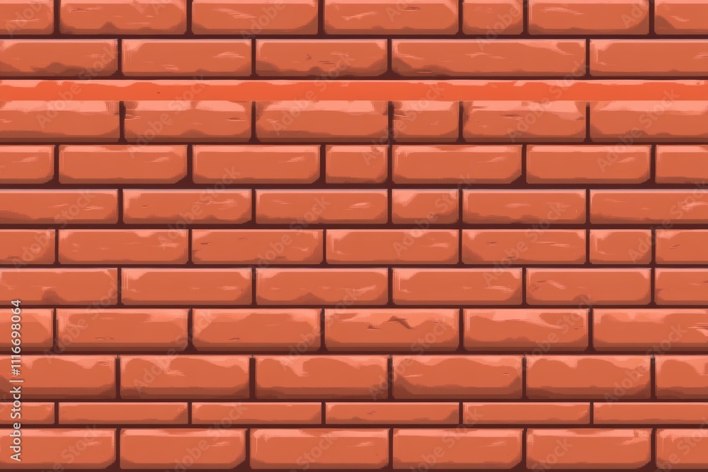 Poster red brick wall pattern background with uniform alignment and weathered texture