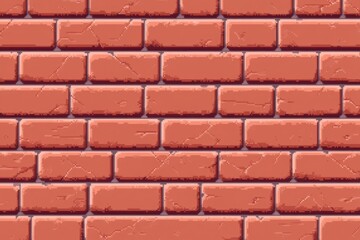 Obraz premium Red brick wall texture with natural cracks and grooves