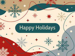 Abstract snow banner in abstract style for new year and christmas design