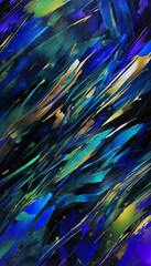 Abstract background. Abstraction made of colored stripes on a dark background. Blue purple yellow random spots