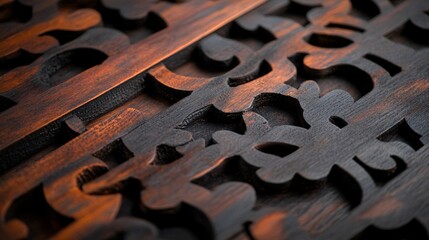 Intricate Carved Wooden Texture