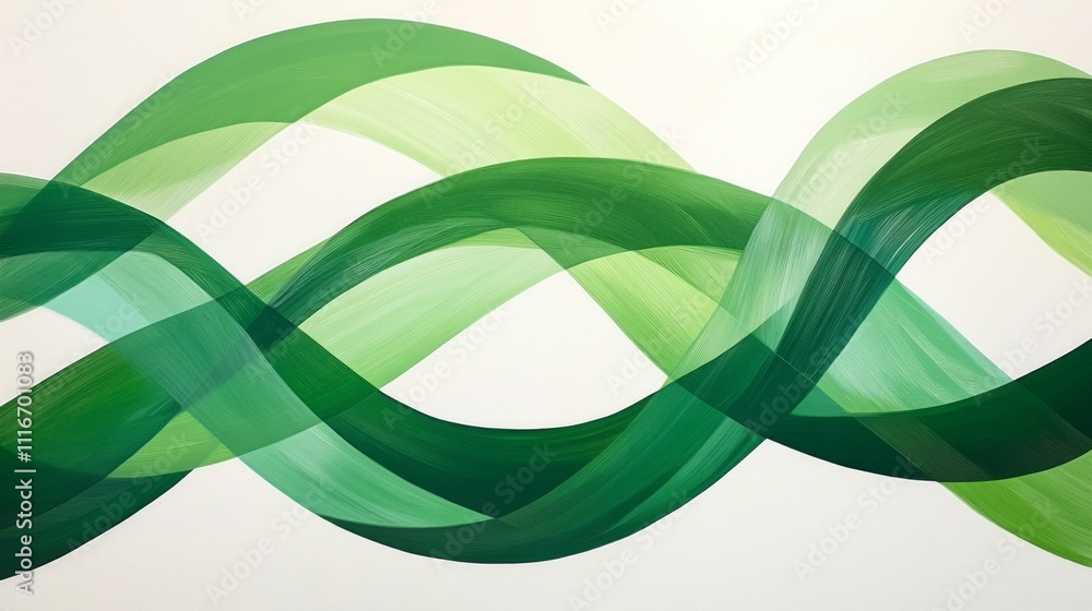 Poster An intricate blend of green hues creates mesmerizing waves on a canvas, evoking a sense of movement and tranquility. This abstract artwork invites viewers to interpret its fluidity creatively