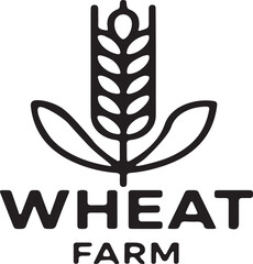 Wheat farm logo design vector art illustration on a white background
