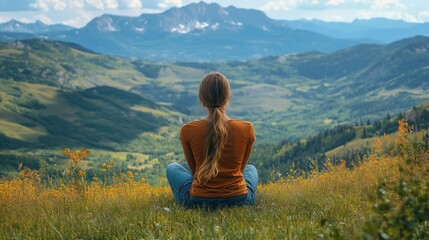 enjoying amazing mountain view nature and adventure