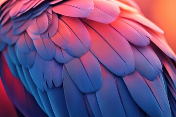 Colorful macaw parrot feathers creating vibrant gradient pattern