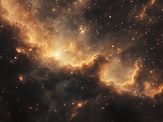 Obraz premium Mesmerizing abstract image featuring swirling golden particles in a spiral formation, evoking cosmic energy and dynamic motion against a dark background