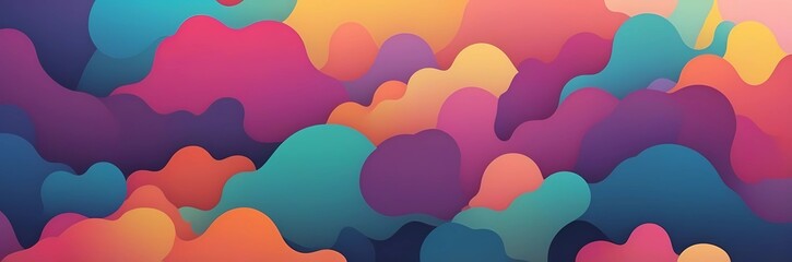 Obraz premium Abstract 2D vibrant color Cloud smoke raising. Digital painting wallpaper with night cosmic colors