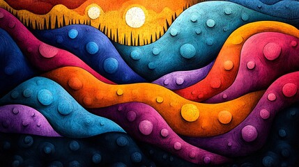 Obraz premium Colorful Doodles Vibrant Abstract Line Art Picture