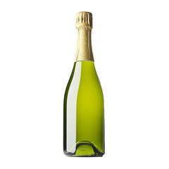 Luxury Champagne Bottle with Golden Foil Isolated on Transparent Background