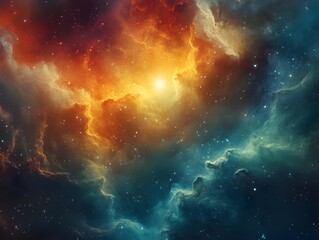 Fototapeta premium Mesmerizing abstract image featuring swirling golden particles in a spiral formation, evoking cosmic energy and dynamic motion against a dark background