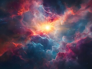Obraz premium Mesmerizing abstract image featuring swirling golden particles in a spiral formation, evoking cosmic energy and dynamic motion against a dark background