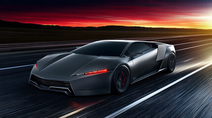 Fototapeta premium Supercar at Sunset