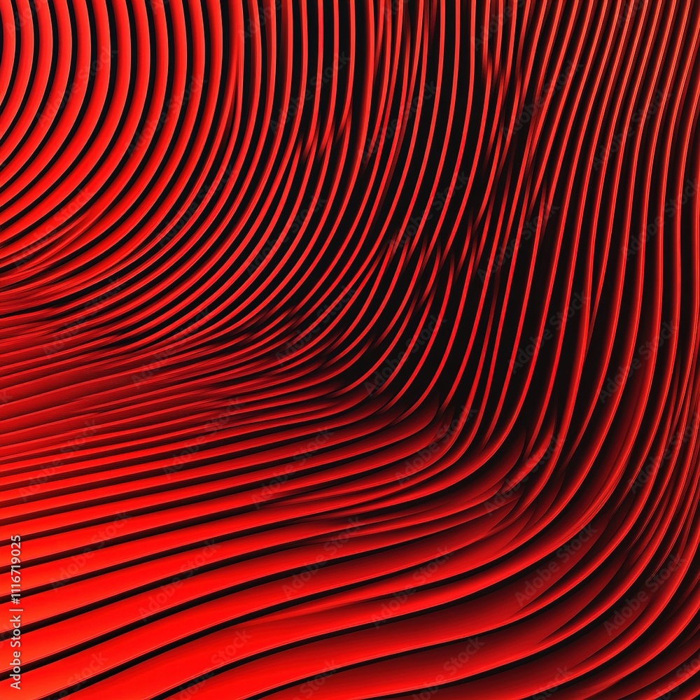 Poster dynamic red wave patterns abstract art digital illustration vibrant environment close-up view visual