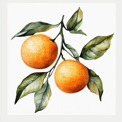 Vibrant orange fruits on branch nature illustration artistic design botanical display close-up perspective freshness concept