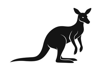 Kangaroo silhouette vector illustration on white background