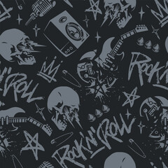 Skull and instrument rock design