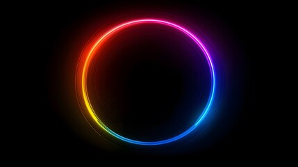 Obraz premium Futuristic abstract 3D holographic shape with fluid iridescent colors and glowing effects, creating a dynamic visual experience against a black background