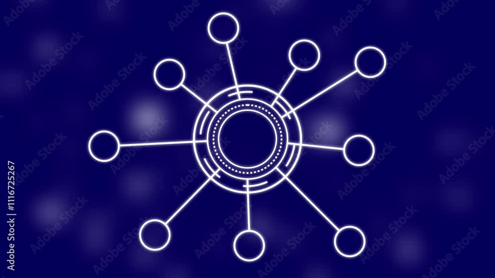 Poster digital networking concept, digital network marketing icon , networking and connection technology ic