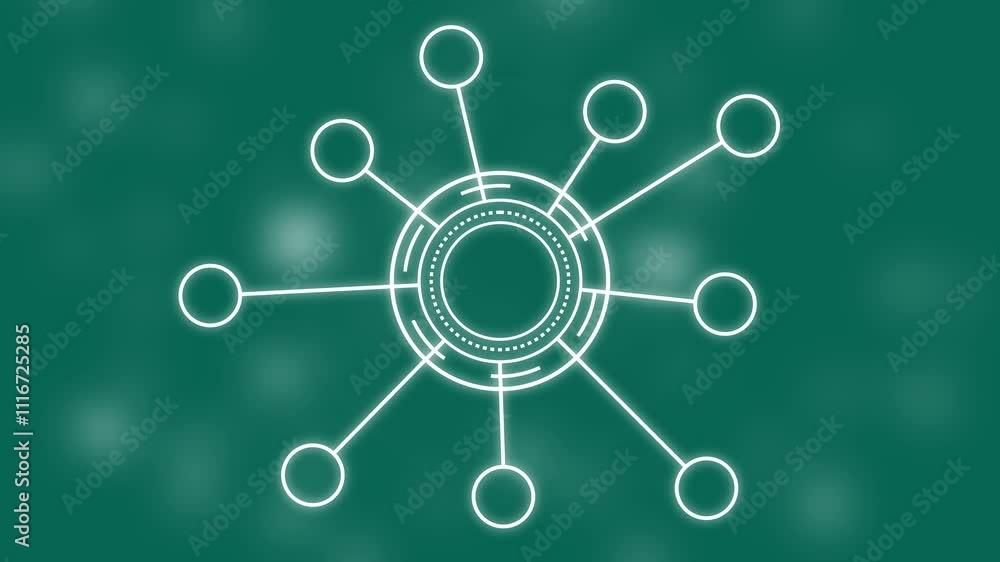Poster digital networking concept, digital network marketing icon , networking and connection technology ic