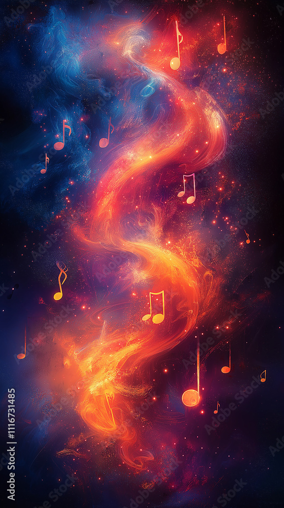 Canvas Prints music notes on an abstract background