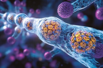 Alveolar cell visualization illustrating Interstitial Lung Disease progression how scarring treatments applied under Pulmonology