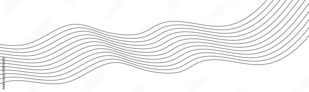 Poster blue abstract wave flow. striped fluid wave line. abstract line wave. wave effect striped texture