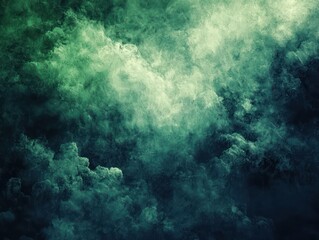 A textured abstract image with blending green and dark blue clouds, creating a captivating background.
