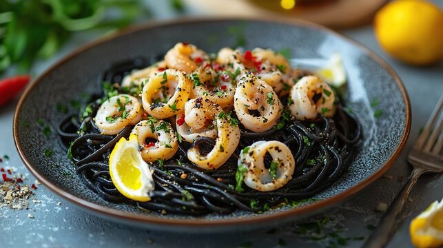  linguine al nero di seppia italian seafood