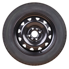Passenger car wheel on an isolated background.