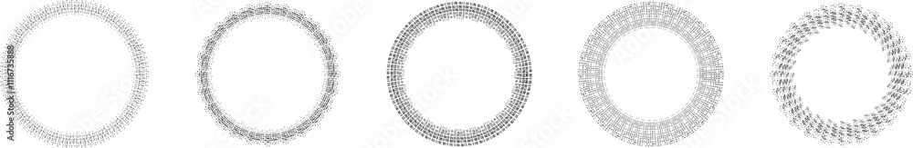 Poster round halftone frames. dotted circles collection. halftones frames. dots circles. dotted circles