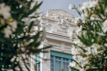 The facade of a Belle Epoque building in the beautiful Liberation district of Nice