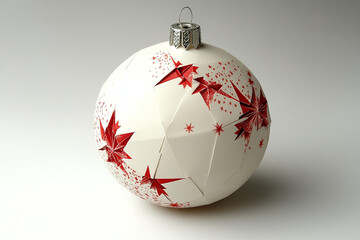 red christmas ball on white