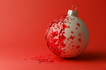 red christmas ball isolated