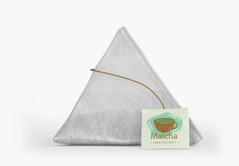 Tea Bag With Label Mockup