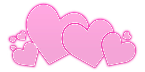 Transparent neon heart for Valentine's Day.