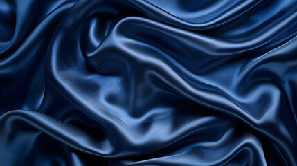 Obraz premium Luxurious flowing blue fabric creating an elegant and smooth texture with soft curves and seamless folds.
