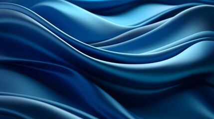 Obraz premium Luxurious flowing blue fabric creating an elegant and smooth texture with soft curves and seamless folds.