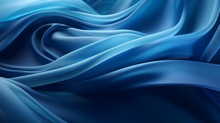Obraz premium Luxurious flowing blue fabric creating an elegant and smooth texture with soft curves and seamless folds.