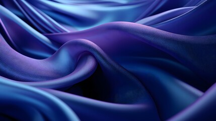 Obraz premium Luxurious flowing blue fabric creating an elegant and smooth texture with soft curves and seamless folds.