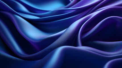 Obraz premium Luxurious flowing blue fabric creating an elegant and smooth texture with soft curves and seamless folds.