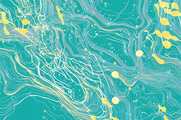 Futuristic vector illustration of a aqua circuit board with intricate digital tech elements, perfect for advanced technology backgrounds.