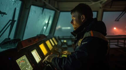 From starry nights to foggy mornings the Second Officer remains vigilant in monitoring the ships navigation systems and adjusting course as needed.