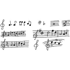 Musiknoten handgeschrieben Doodle