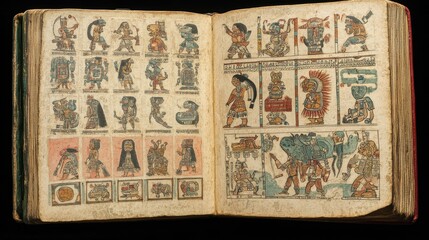 Ancient Manuscript with Illustrations