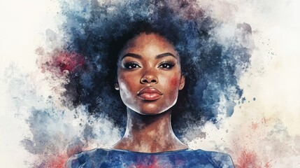 Fototapeta premium Portrait of a Woman in Watercolor