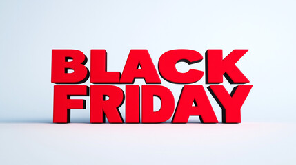 Red 3D Black Friday Sale Sign  Retail Promotion  Shopping Discount  Holiday Season Offer