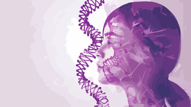 Rett Syndrome DNA Vector Illustration for Medical Research and Genetic Disorders