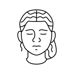 sorrow woman expression line icon vector. sorrow woman expression sign. isolated contour symbol black illustration