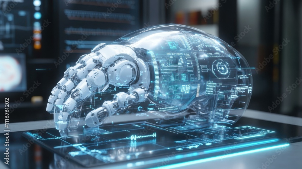 Poster robotics in healthcare ai diagnostics one main object high quality very detailed professional image
